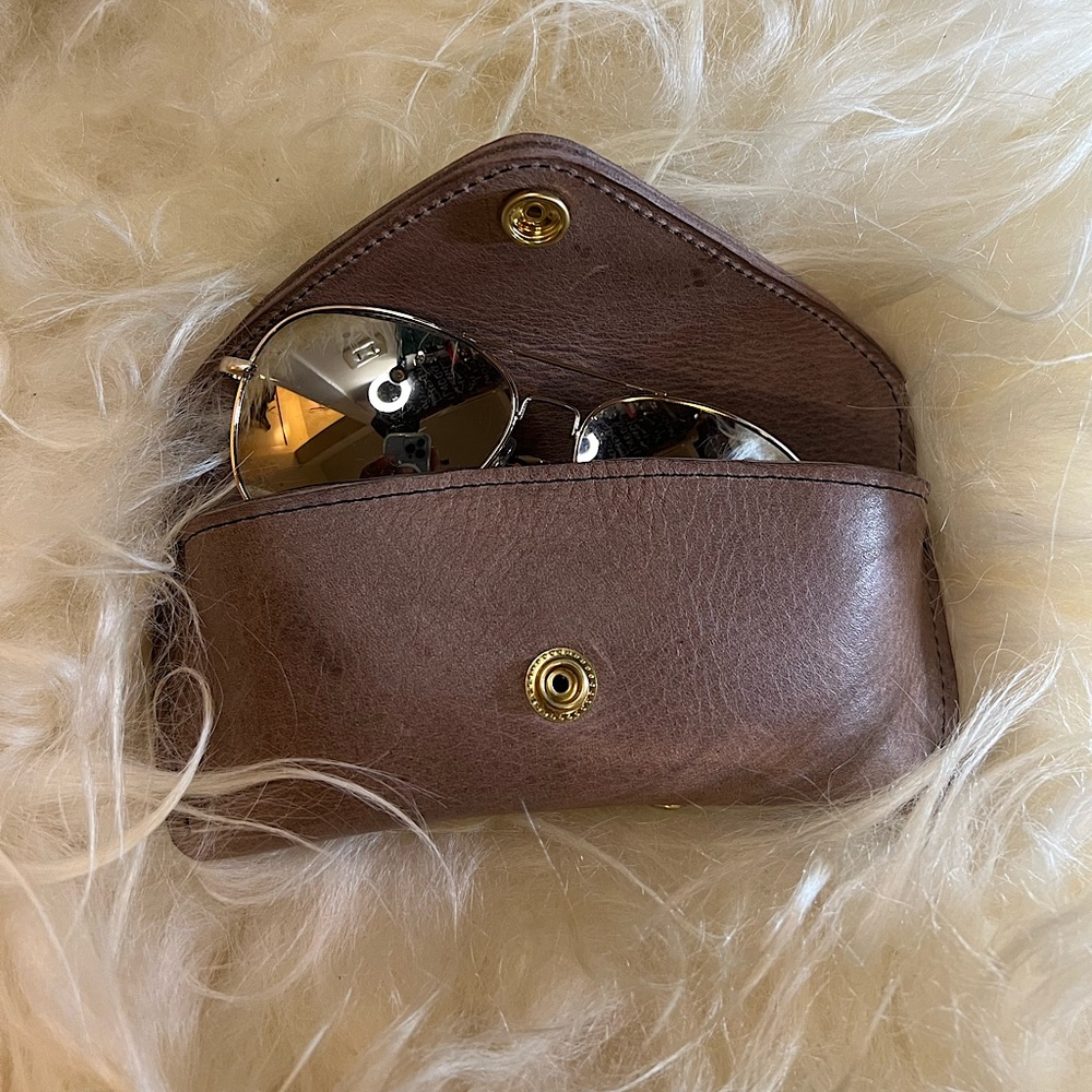Leather sunglasses case